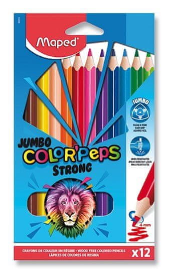 Maped - Bezdrevé pastelky Color'Peps Strong Jumbo 12 ks