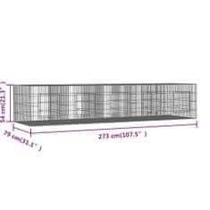 Petromila vidaXL 5-panelová klietka pre králiky 273x79x54 cm pozinkované železo