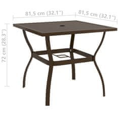 Petromila vidaXL Záhradný stôl hnedý 81,5x81,5x72 cm oceľ