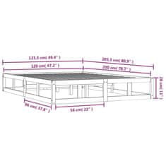 Vidaxl Posteľný rám 120x200 cm masívne drevo