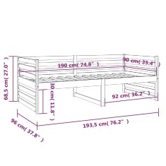 Vidaxl Denná posteľ sivá 90x190 cm borovicový masív