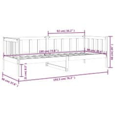 Vidaxl Denná posteľ čierna 90x190 cm borovicový masív