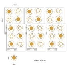 Funlife Nálepky do detskej izby rustikálne slnko 6 cm