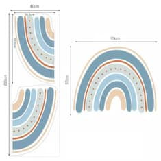 Funlife Samolepka na stenu veľká dúha modrá 70 x 57 cm