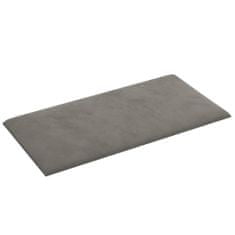 Vidaxl Nástenné panely 12 ks bledosivé 30x15 cm zamat 0,54 m²