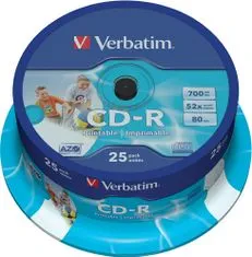 VERBATIM CD-R80 700MB/ 52x/ printable/ 25pack/ spindle