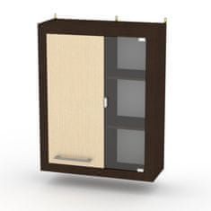 eoshop MG-1-1 Závesná vitrína (Farba dreva: wenge kombi)