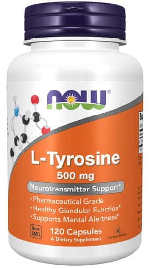 NOW Foods L-Tyrosine, 500 mg, 120 kapsúl