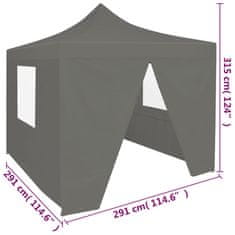 Petromila vidaXL Skladací párty stan so 4 bočnými stenami antracitový 3x3 m