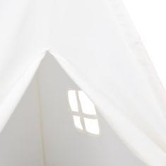 Vidaxl Detský stan típí s taškou biely 120x120x150 cm polyesterový
