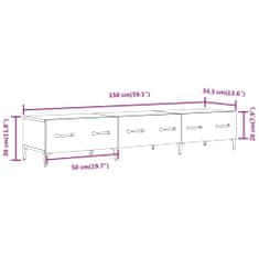 Vidaxl TV stolík biely 150x34,5x30 cm spracované drevo