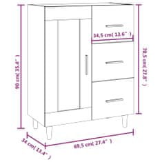 Petromila vidaXL Komoda lesklá biela 69,5x34x90 cm spracované drevo