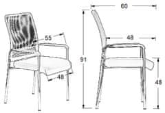 STEMA Stacionárne kreslo CN-7501/CH BLACK