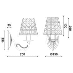 ACA ACA Lighting Vintage nástenné svietidlo EG169751WBC