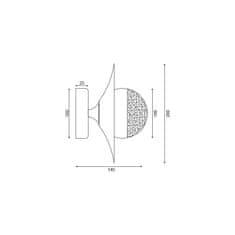 ACA ACA Lighting nástenné svietidlo 1XG9 mosadz/čierna kov plus sklo D20X15CM LAYLA HL4321W20BB