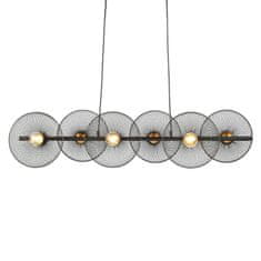 ACA ACA Lighting závesné svietidlo 6XE27 čierny kov 103X35XH119CM KOBE HL45846P103B