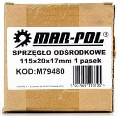 MAR-POL Odstredivá spojka pre motor, priemer 115 mm, hriadeľ 20 mm, 1 remenica, MAR-POL 