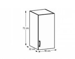 KONDELA Horná kuchynská skrinka Royal G40 L - biela / sosna nordická
