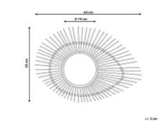 Beliani Oválne bambusové zrkadlo 63 x 45 cm prírodné BARIO