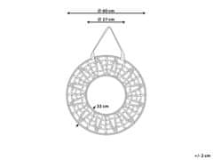 Beliani Okrúhle nástenné zrkadlo 60 cm prírodné PALACI