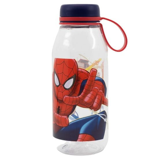 Stor Plastová fľaša so silikónovým pútkom SPIDERMAN, 460ml, 15539