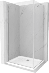 Mexen Pretoria sprchovací kút 100 x 90 cm, priehľadný, chróm + plochá sprchová vanička-852-100-090-01-00-4010
