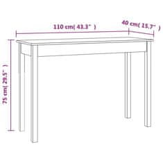 Vidaxl Konzolový stolík medovo-hnedý 110x40x75 cm masívna borovica