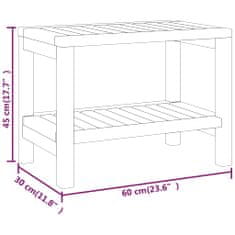 Vidaxl Lavica do sprchy 60x30x45 cm tíkový masív