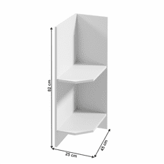 KONDELA Spodná otvorená skrinka D25PZ, pravá, biela, SICILIA