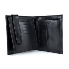 VegaLM Pánska kožená peňaženka bez zapínania v čiernej farbe