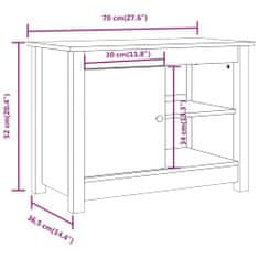 Vidaxl TV skrinka 70x36,5x52 cm masívna borovica