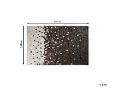 Beliani Kožený patchwork koberec 160 x 230 cm hnedý / čierny EYIM