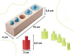 Aga Montessori drevené valcové závažia Farebné