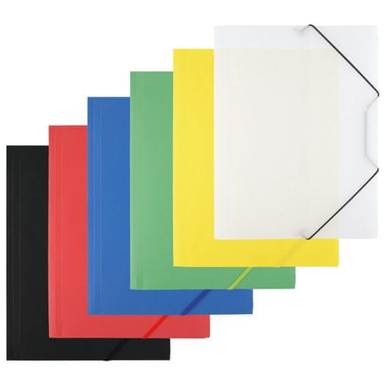 D.RECT Dosky na dokumenty s gumičkou, plast,A4,barevny mix (6ks)