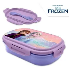 KIDS LICENSING Delený plastový box na desiatu s vidličkou DISNEY FROZEN, FR22066