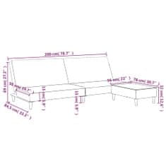 Vidaxl 2-miestna rozkladacia pohovka s podnožkou čierna zamatová