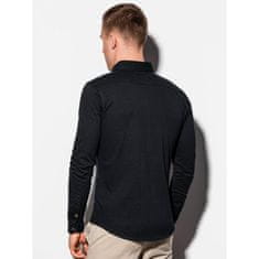 OMBRE Pánska košeľa s dlhým rukávom STANLEY čierna MDN15030 XL