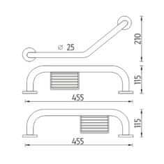 NIMCO Madlo BM 7035LZ-18 Madlo lomené s mydelníkom 455x25 mm nerezlesk - Nimco