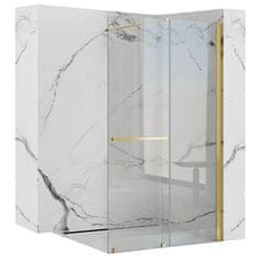 REA Cortis, posuvná sprchová zástena 120x200cm, 6mm číre sklo, zlatý profil, REA-K8485