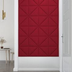 Vidaxl Nástenné panely 12 ks vínovočervené 30x30 cm zamat 0,54 m²