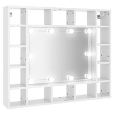 Petromila vidaXL LED kúpeľňová zrkadlová skrinka lesklá biela 91x15x76,5 cm