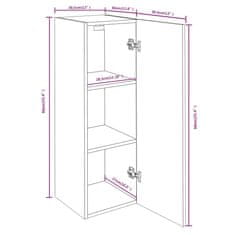 Vidaxl TV skrinky 4 ks dymový dub 30,5x30x90 cm spracované drevo