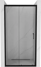 Mexen Apia, posuvné dvere do otvoru 125 x 190 cm, 5mm číre sklo, čierny profil, 845-125-000-70-00