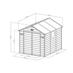 G21 záhradný domček Boston 670 - 241 × 278 cm, plastový, béžový