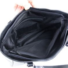 VegaLM Kožená veľká kabelka v čiernej farbe