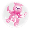 PartyPal Fóliový balón Baby Girl Medvedík 59x69cm