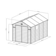 G21 záhradný domček Boston 882 - 241 × 366 cm, plastový, béžový