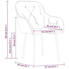 Vidaxl Jedálenské stoličky 2 ks tmavosivé zamat