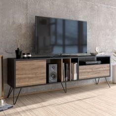 Hanah Home TV stolík Mistico II 180 cm orech/čierna