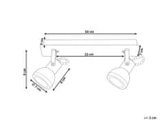 Beliani 2-bodové kovové stropné svietidlo biela/čierna BARO